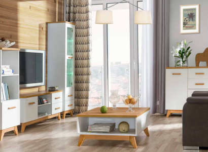 Wall unit Living room -Set Display case Lowboard Wall shelf TV Table 5 pcs